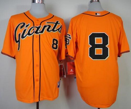Giants #8 Hunter Pence Orange Cool Base Stitched MLB Jersey - Click Image to Close
